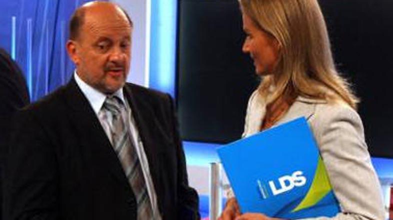 Zmago Jelinčič in Katarina Kresal na soočenju prvakov strank