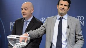 Uefa Liga prvakov žreb Luis Figo Gianni Infantino