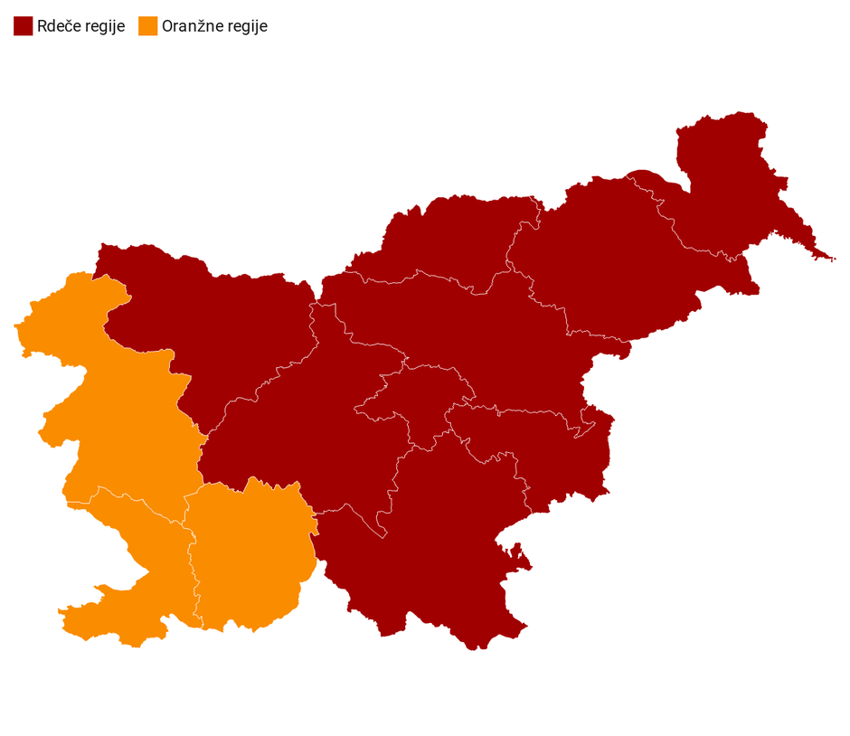 Rdeče regije | Avtor: zurnal24.si