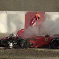 Nesreča Michaela Schumacherja v Barceloni (2002).