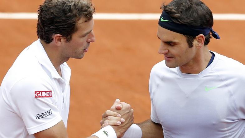 Roger Federer Julien Benneteau OP Francije Roland Garros