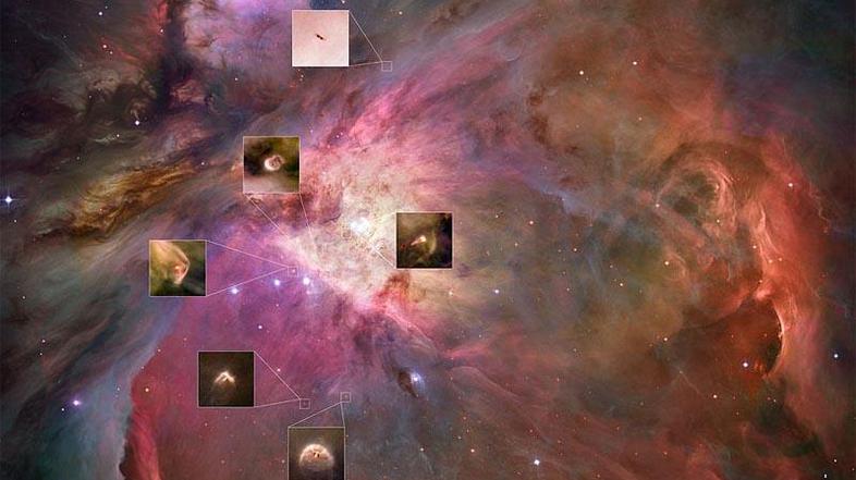 Nekaj od nastajajočih sončnih sistemov v Orionovi meglici. (Foto: Nasa)