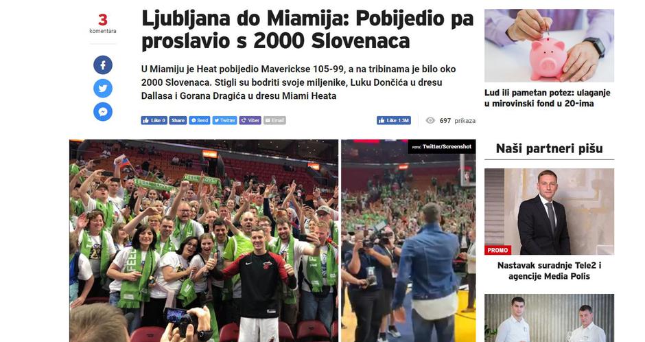 mediji, tekma Dragić, Dončić | Avtor: Prt Scrn