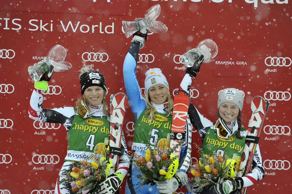 Marlies Schild Frida Hansdotter Bernadette Schild 50. Zlata lisica Kranjska Gora