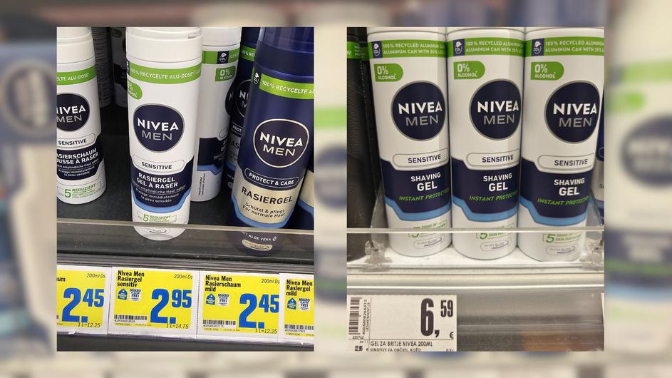 nivea gel za britje sensitive cena nemčija slovenija spar mercator dm