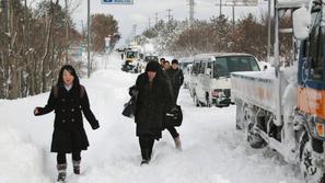 huda zima na Japonskem