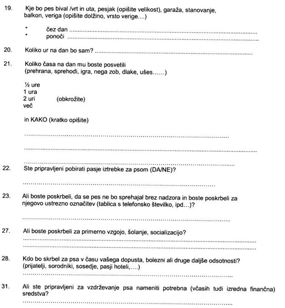 pasji vprašalnik | Avtor: MNZ