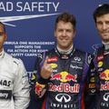 Vettel, Webber in Hamilton