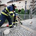 vaja reševanje gasilci evakuacija Ljubljanski grad napad